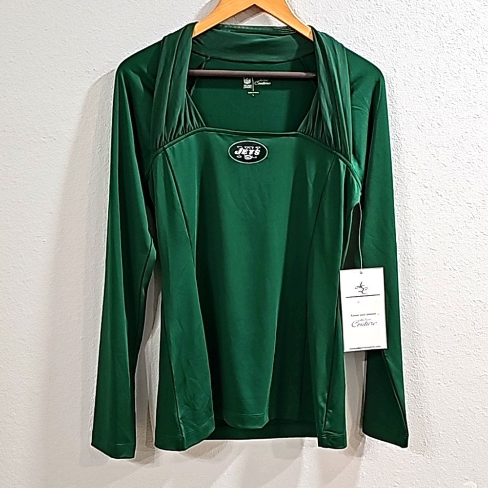 All Sport Couture New York Jets Long Sleeve Top NWT NFL Size L